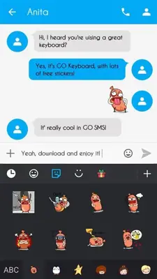 GO Keyboard Bobo Sticker android App screenshot 3